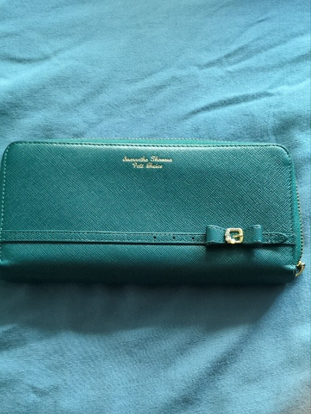 Samantha Thavasa Deep Teal Bow Continental Wallet